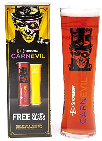 Strongbow Embossed Carnevil Pint Glass Limited Halloween Edition Home Bar Pub