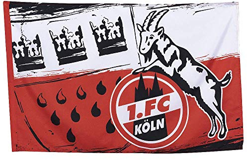Flagge mit Hohlsaum 1. FC Köln Wappen - 100 x 150 cm + gratis Aufkleber