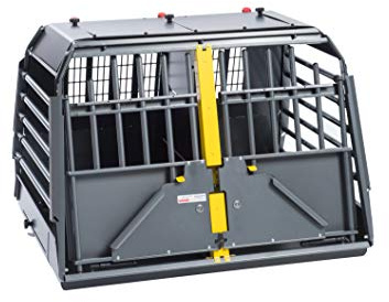 Hunde Transportbox VarioCage L Doppelbox, Kleinmetall, für mittlere Hunde im Auto