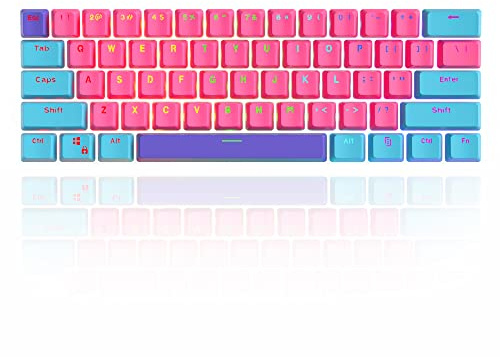 Guffercty kred GTSP 60% PBT Mechanical Gaming Keyboard Keycaps with 6.25U Space Bar OEM Profile for Cherry MX Switch Design Zhri (QWERTY Layout)