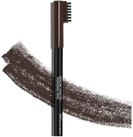 Manhattan Brow'Tastic Professional Pencil Fb. 004 Black Brown, Augenbrauenstift mit integriertem Bürstchen, 1,4 g