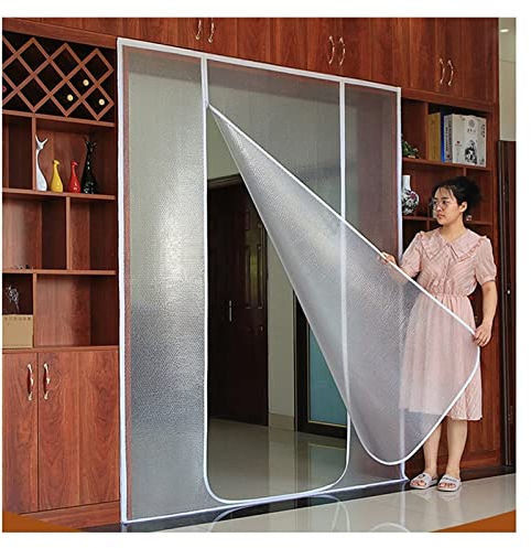 IBOWZ Película Aislante para Ventana o Puerta Kit de Aislamiento de Ventana, película de Ventana de Vidrio, Doble Capa, Cortina a Prueba de Viento Gruesa, Cremallera, Parabrisas con Cinta de Sella