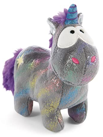 NICI Kuscheltier Einhorn Star Bringer 13 cm – Stofftier aus weichem Plüsch zum Kuscheln und Spielen, funkelndes Plüschtier für Kinder & Erwachsene, 48626, ideal als Geschenk, grau