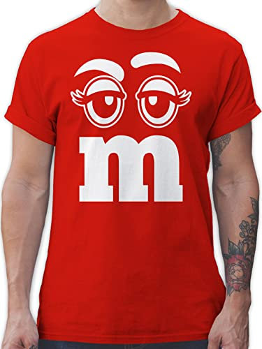 T-Shirt Herren - & Fasching - M und M Augen Karneval I Fastnacht I Fasnacht I Fasnet - XXL - Rot - Faschings Shirt faschingsshirt Karnevals mm Coole-Fun-t-Shirts Partner t Shirts Faschings-t-Shirt