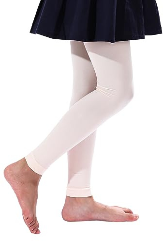 EVERSWE Girl's Microfiber Footless Tights, Ultra Soft Ballet Dance Tights (Ballet Pink 4-6)