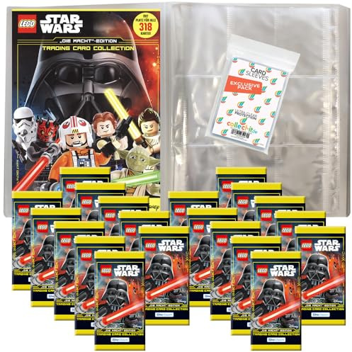 Bundle mit Blue Ocean LEGO Star Wars - Serie 4 Trading Cards - 1 Leere Sammelmappe + 20 Booster + Exklusive Collect-it Hüllen