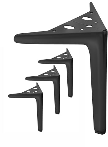 Prima-Online 4 Stück Möbelbeine Metall Schwarz Matt – Belastbar bis 700 kg – Möbelfüße für DIY, Sofa, Schrankfüße, Bettfüße, Couchtisch Beine – Robuste Metallfüße für Möbel (Höhe 18 cm)