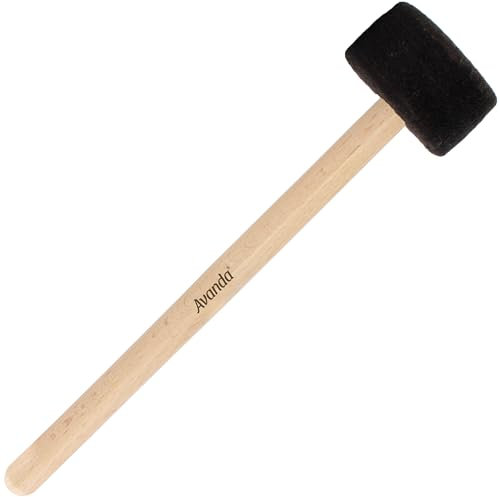 Avanda Schlägel/Klöppel mit hartem Filzkopf Ø 7 zum Anschlagen von Klangschalen und Gongs. 32 cm langer Stiel aus natürlichem Rosenholz. Fertigung ohne Schraube. Für professionelle Ansprüche.