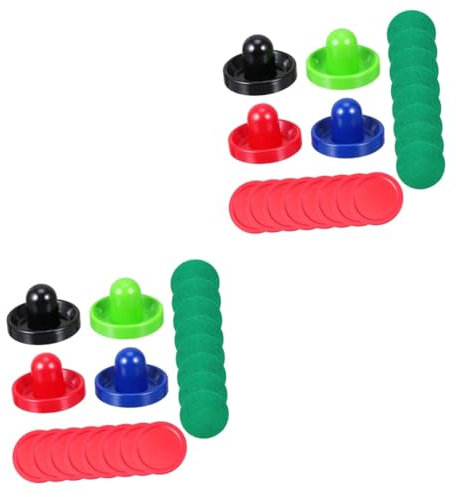 ABOOFAN 2sätze Air Hockey Pucks Und Pusher Für Tischspiele Farben Filzschieber Runde Pucks Hochfeste Kunststoffteile Für Standard-airhockey-tische