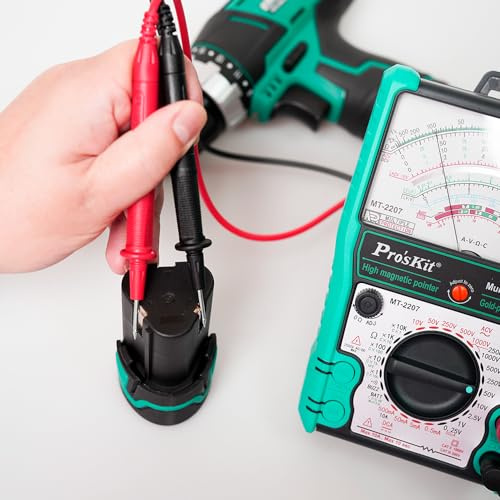 Pro'sKit Analog Multimeter MT-2207, Hand-Multimeter Analog 1000V/10A Test Lead CATII 1000V/ CATII 500V, Analog-Zeiger-Multimeter