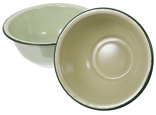 2 Stück Emaille-Schüssel, japanische Ramen-Schalen, Metallschüsseln, kleine Servierschüsseln, Nudelbehälter, Eiscreme-Schüssel, Eier-Rührschüssel, asiatische Nudelschüssel, Müslischüssel, Pho-Eisen-