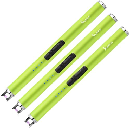 SUPRUS Fluorescent Lighter Glows in The Dark USB Lighter Rechargeable Windproof Pocket Size for Candle Cooking BBQ in Party