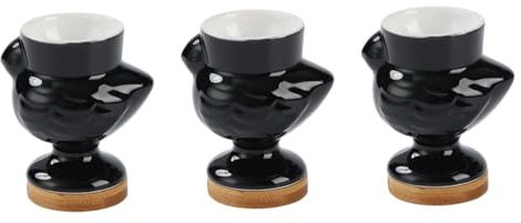 PRETYZOOM 3pièces Support à Céramique Coquetier Forme De Poussin pour Durs Pratique Et Élégant Accessoire De Déjeuner