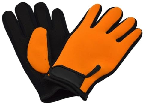 CAFFEN Tauchhandschuhe 2mm Tauchen Handschuhe Angeln Schnorcheln Anti-Rutsch & Nylon Neoprenanzug Handschuhe Schwimmen Wasser Surfen Speerfischen Neoprenhandschuhe (Color : Orange, Größe : M)