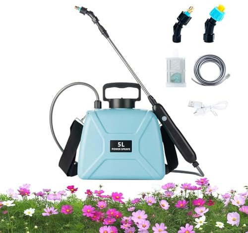 Pulverizador de jardín, bomba de jardín, pulverizador de agua de mano para jardín, herramienta de riego de diseño de doble boquilla para patio, césped y jardín