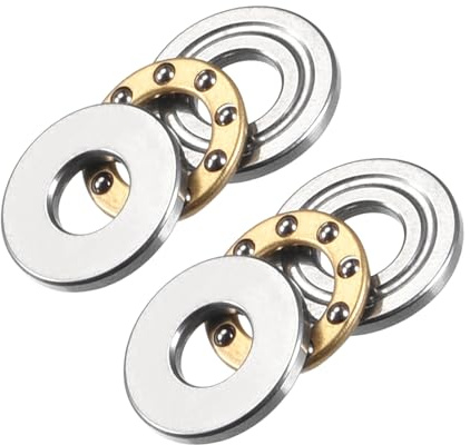 Kozelo 2 Stück F5-12M Axial-Rillenkugellager - [5mm x 12mm x 4mm] Chromstahl Miniatur-Axiallager mit Unterlegscheibe für den Einsatz in Werkzeugmaschinen
