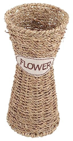 Gogogmee Handgefertigter Handlicher Gewebter Blumenkorb Aus Natürlichem Rattan Mit Henkel Langlebig Und Umweltfreundlich Geeignet Für Trockenblumen Hochzeitsdeko Und Wohnraumgestaltung