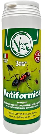Verdevita antiformiche in polvere, insetticida per formiche, veleno per formiche, insetticida in polvere per ambienti esterni orto casa giardino prato, solubile anti formiche -1 kg-