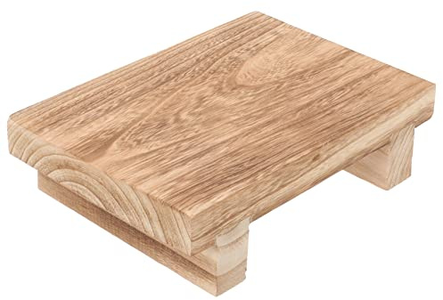 ULDIGI Taburete Pequeño De Madera De Paulownia 34x20x22 Cm Reposapiés Ergonómico, Ligero y Portátil para Oficina, Dormitorio y Baño, Adecuado para Niños y Adultos
