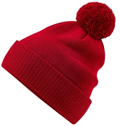 Roughtex Bommelmütze Damen Herren Wintermütze Bio Baumwolle | Doppellagiger Strick - 100% Soft-Touch Polyacryl - mit Umschlag oder als Slouch-Beanie - 2-farbiger Bommel