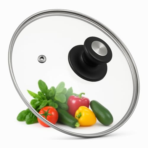 CHEFZOCO Tapa de Cristal para sarten, Tapa de Vidrio Multiusos, Tapadera de Cristal para Olla, Tapa de Cristal con Mango, Tapa Cacerola, Resistente Altas temperaturas, Apto para 30 cm
