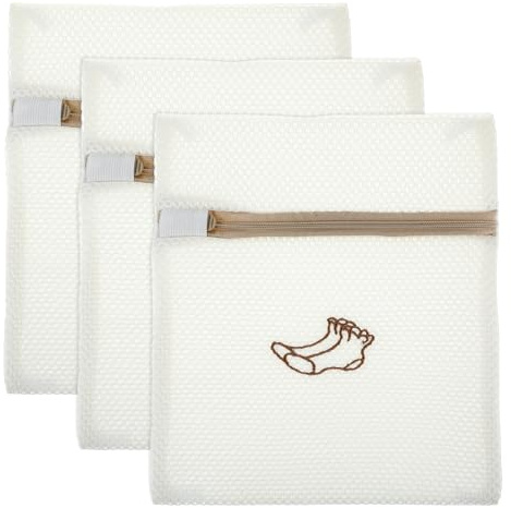 Premium Socken Wäschesäcke mit Reißverschluss - 3 Stück Netz Wäschesäcke für Socken, Unterwäsche, BH, Babykleidung, Feinwäsche
