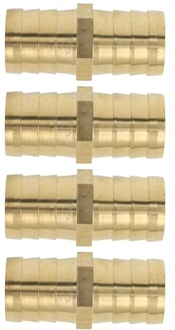 Motoforti Conectores De Latón Para Manguera 63/64 2 Vías Conector Recto De Tubo De Latón Para Aire Agua Aceite Gasolina 4 Piezas