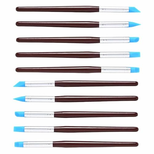 10 PACK Silicone Paint Brush, Silicon Color Shapers Brushes, Clay Color Sculpting Shapers, Brushes for Clay Sculpting Tools, Flexible Clay Sculpture Tools, for Painting, Masking Fluid, Clay Molding