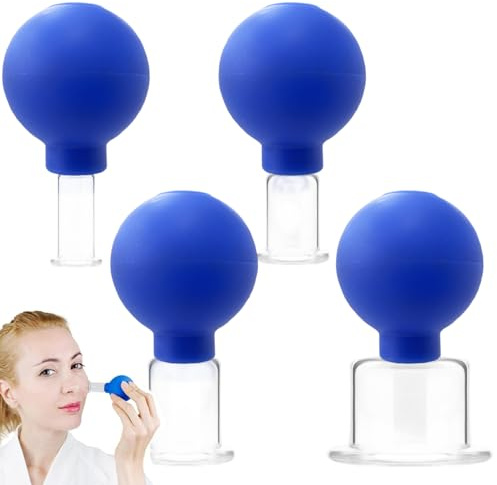 Set di coppette per il viso (4 pezzi) coppettazione facciale in silicone con aspirazione sottovuoto anticellulite antirughe e pelle senza età per occhi viso e corpo