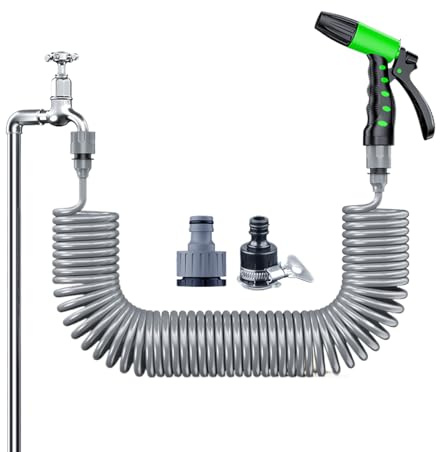 Tubo da giardino allungabile, tubo in gomma flessibile, resistente alle intemperie, 20 m, con anima in lattice a 4 strati, per la pulizia del giardino, per esterni, agricoltura e cura del