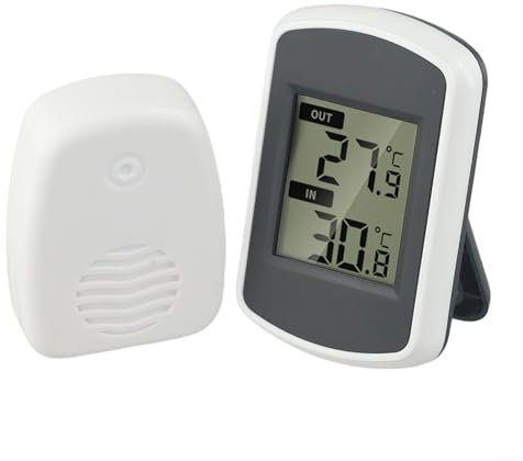 Pumixiy Digital Weather Station With Remote Sensor, Indoor Outdoor Temperature Monitor, Wireless Thermometer With LCD Display, For Home Office Garden Patio