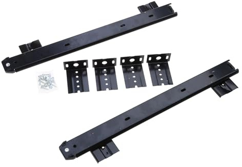Black Keyboard Drawer Heavy Duty Ball Bearing Slides Cabinet Furniture Rack with Adjustable Height Bracket for Desk Keyboard Slide Out Tray Rails Under Desk Heavy Duty