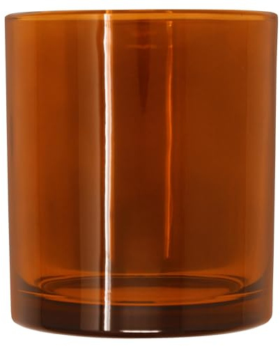 DistrEbution Braunes Glas 300ml Glänzend, 12 Stück, Ø 80 mm, Höhe 90 mm – Ideal als Trinkglas, Dekoglas, Kerzenglas