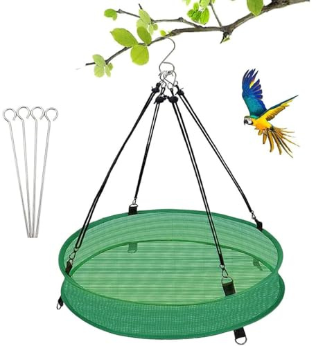 Mangiatoia per uccelli per esterni, 50 cm, con griglia di protezione contro le fuoriuscite, da appendere, per guardare all'aperto, cortile, giardino, cortile