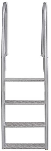 Genérico Escalera para Piscina/Muelle con 4 peldaños Aluminio 167 cm,Piscina y SPA,Accesorios para Piscinas y SPA,Escaleras y rampas de Piscina,91197