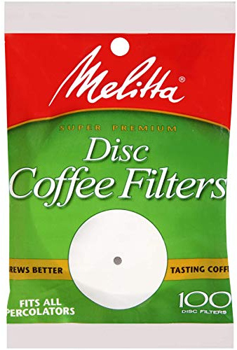 Melitta Disc Coffee Filters for Percolators, White, 3.5-Inch, 100 Count (Pack of 24) 2400 Total Filters Count