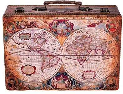 Birendy Truhe Kiste KD 1288 Koffer, Kofferset, Holztruhe mit edlem Kunstleder bezogen Größe XL (36cm B x 25cm T x 12cm H)