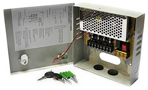 Vetrineinrete® Alimentatore stabilizzato per telecamere videosorveglianza con 4 uscite canali Box Telecamera 12V 3A 220v D42