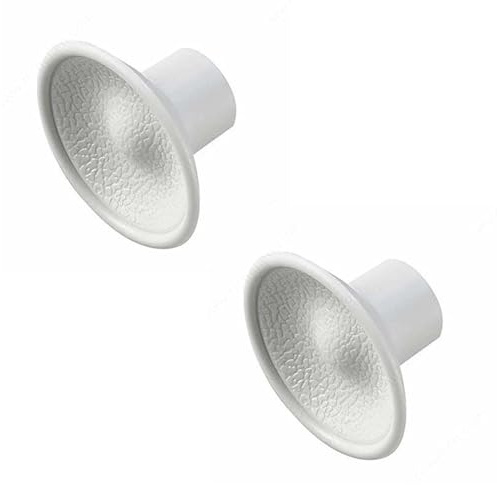 9-1159 White Bi-Fold Closet Door Pull Knobs (Pack of 2) – Large 1-3/4 O.D. Base – Includes Extra-Long #6 x 1-7/8 Pan Head Phillips Screws & Washers – Heavy-Duty Replacement for Folding Doors