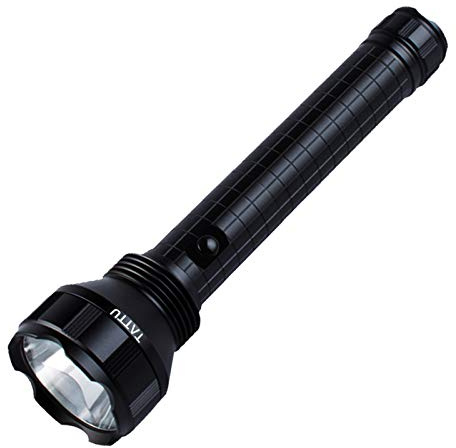 TATTU D2 Heavy-Duty Tactical 2-Cell D LED Torch, Black