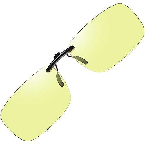 AoHeng Nachtfahrbrille Nachtsichtbrille Clip für Brillenträger,Geringe Farbdifferenz,Blaues Licht blockieren,Autofahren Brille