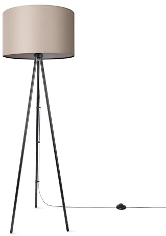 Paco Home Stehleuchte Wohnzimmer Schlafzimmer Stehlampe Uni Dreibein Stativ Stoffschirm Lampenschirm Rund Modern E27 Einfarbig