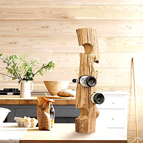 Möbel Bressmer Kenyon Holz Weinregal Weinständer 5 Flaschen - 100% Handarbeit aus hochwertigem Teakholz für 5 Weinflaschen