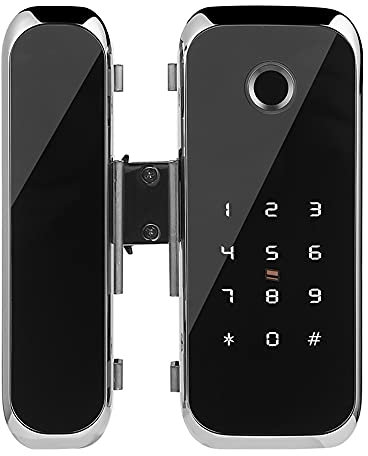 Biometrics Electronic Smart Glass Door Lock Fingerprint Smart Lock Password Door Access Control System Fingerprint/Password/Swipe/Remote Unlock for Home Office