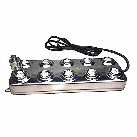 Z-LIANG Atomizadores Industrial 10 Head Mist Maker Fogger Humidificador de Aire for la Fuente Pond Atomizer Invernakhouse Hydroponics Accesorios para Fuentes de Interior (Color : Without Chip)