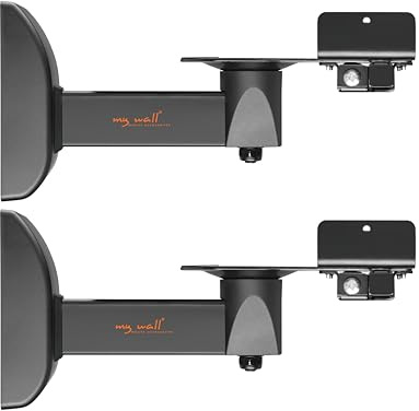 myWall HB7L Lot de 2 Supports muraux universels pour Haut-parleurs, inclinables et pivotants, Support pour Enceintes avec Charge jusqu'à 15 kg, Support pour Enceintes, Montage Mural