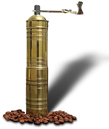 Traditionelle türkische manuelle Kaffeemühle, Messing-Kaffeemühle, Qualifikation verstellbare Mahlwerk, manuelle Kaffeemühle mit Griff