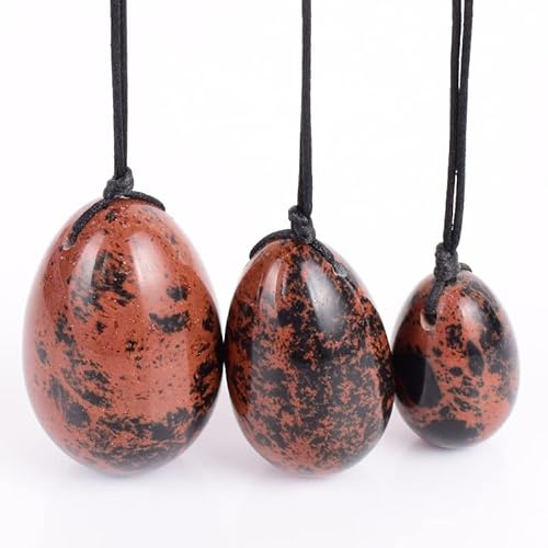 Natural Jade Yoni Egg Set Women Kegel Exerciser Vaginal Muscles Tightening Ball Crystal Rose Quartz Ben Wa Ball,Mahogany