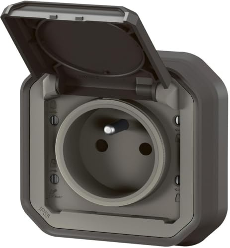 prise de courant - 2p+t - anthracite - encastré - legrand plexo 069860l