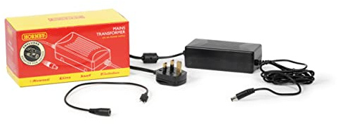 Hornby R7337 15 V 4 Ampere Transformator (UK) + 15 V Netzteil-Adapter-Paket Zubehör für Spur- und Zugsets der Spur 00 – kompatibel mit ausgewählten Modelleisenbahnen, Schwarz